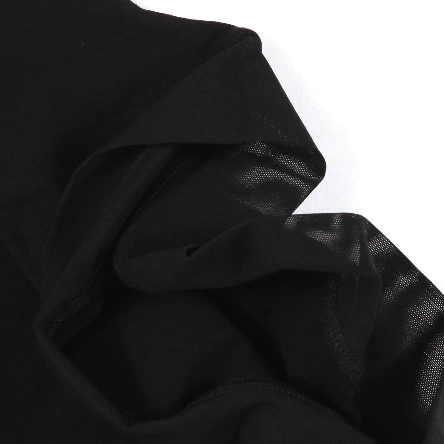 T-SHIRT NERA CON LOGO BIANCO E FONDO A RETE - annameglio.com abbigliamento moda