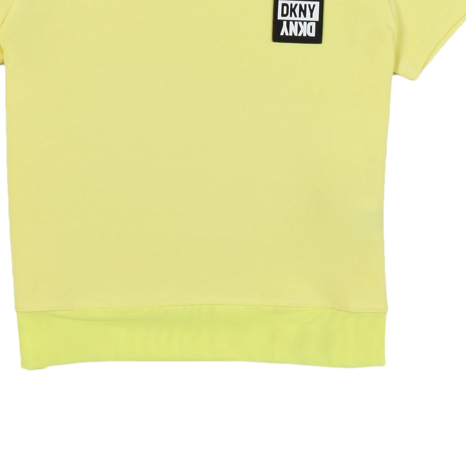 T-SHIRT LIME CON PATCH LOGO E FONDO A RETE - annameglio.com abbigliamento moda