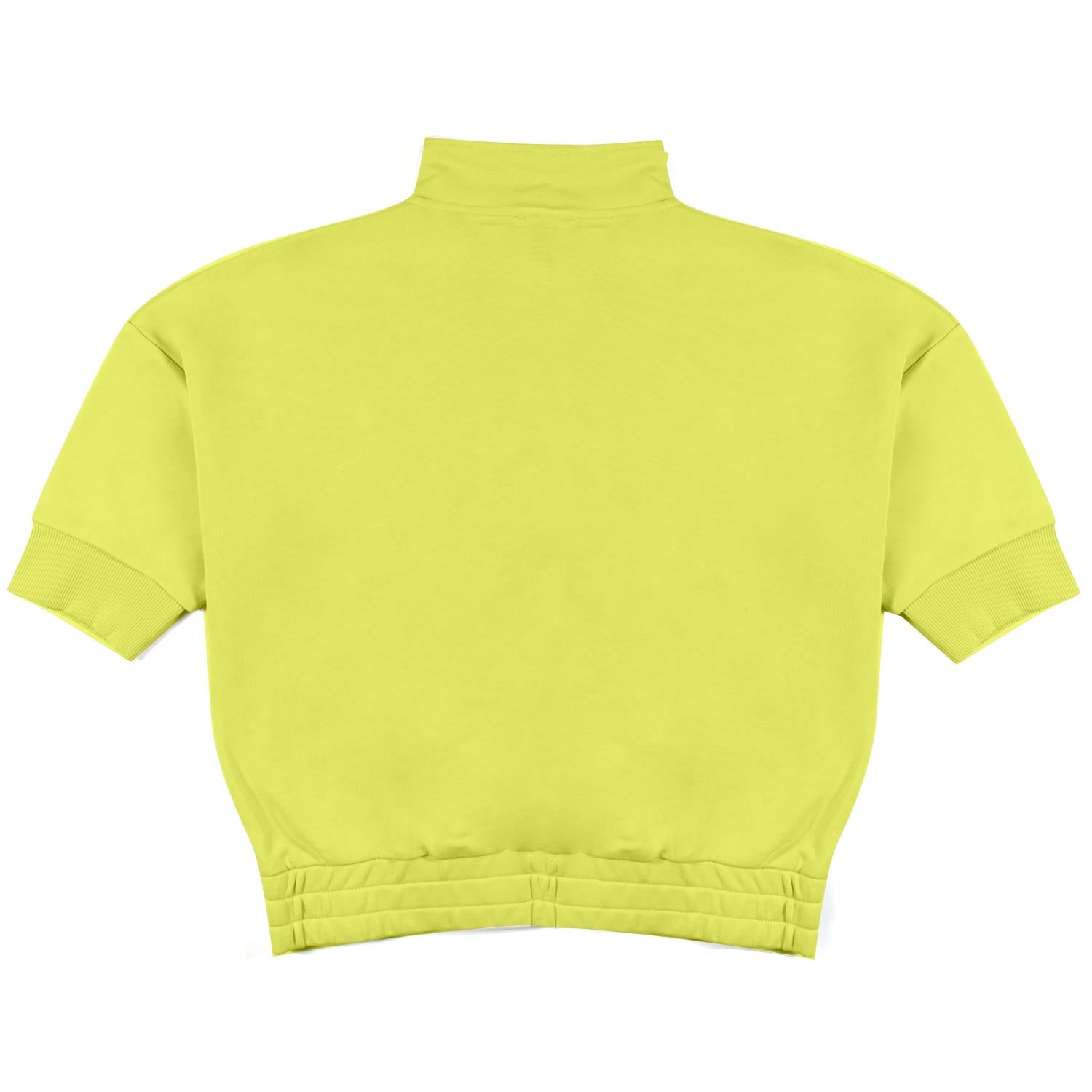FELPA GIALLO FLUO CON LOGO NERO E ZIP BAMBINA TEEN - annameglio.com abbigliamento moda