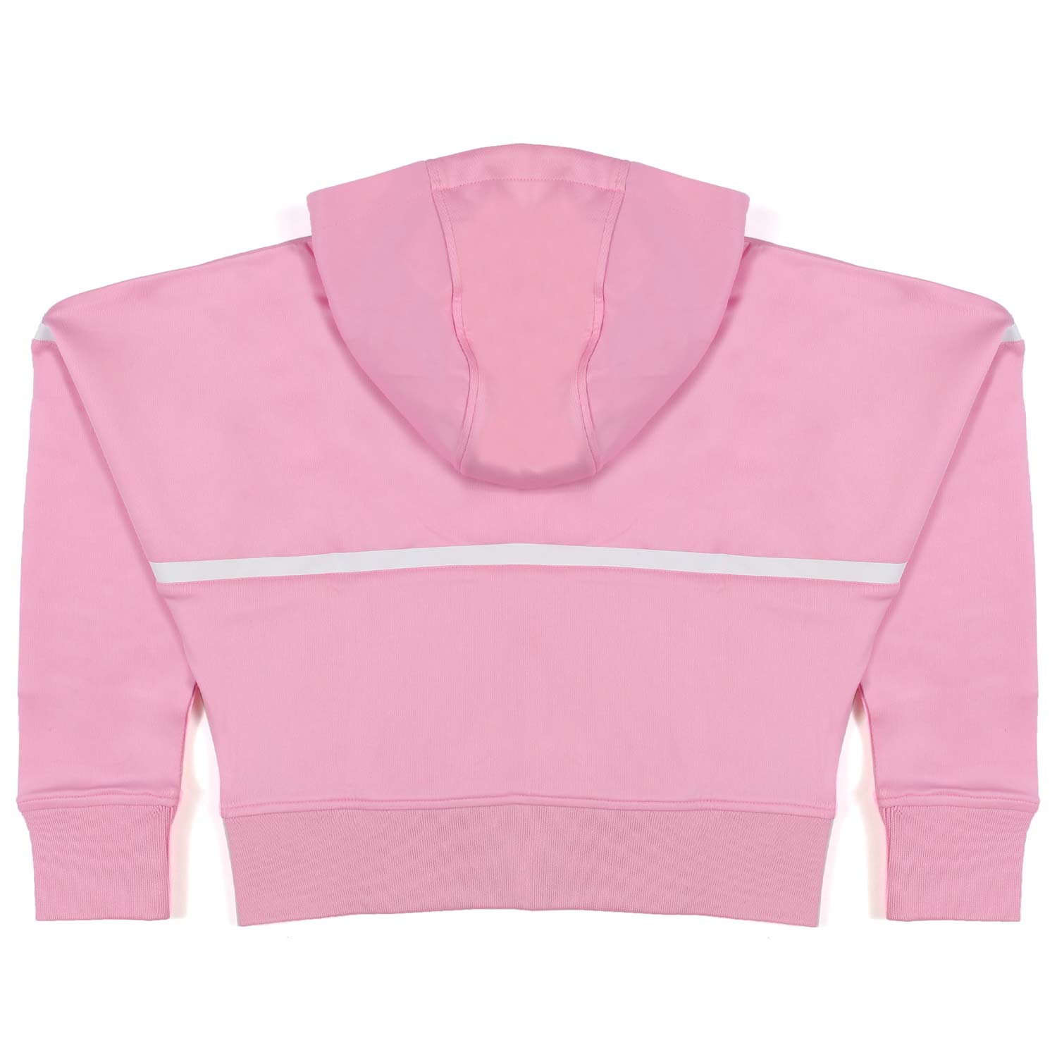 FELPA CROPPED ROSA E BIANCA CON CAPPUCCIO - annameglio.com abbigliamento moda