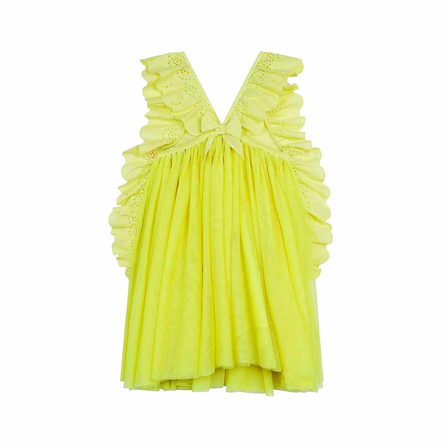 Top lungo giallo con ricamo inglese - annameglio.com abbigliamento moda