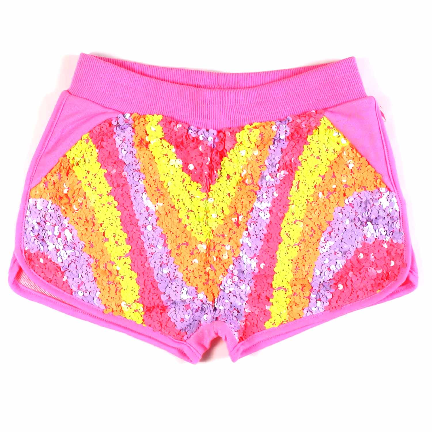 SHORTS ROSA FLUO CON PAILLETTES BAMBINA - annameglio.com abbigliamento moda