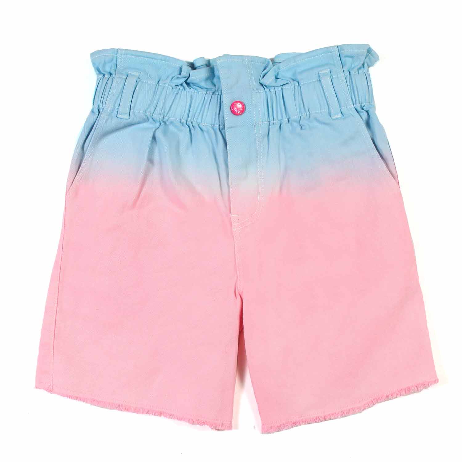 SHORTS DI JEANS SFUMATO CELESTE E ROSA BAMBINA - annameglio.com abbigliamento moda