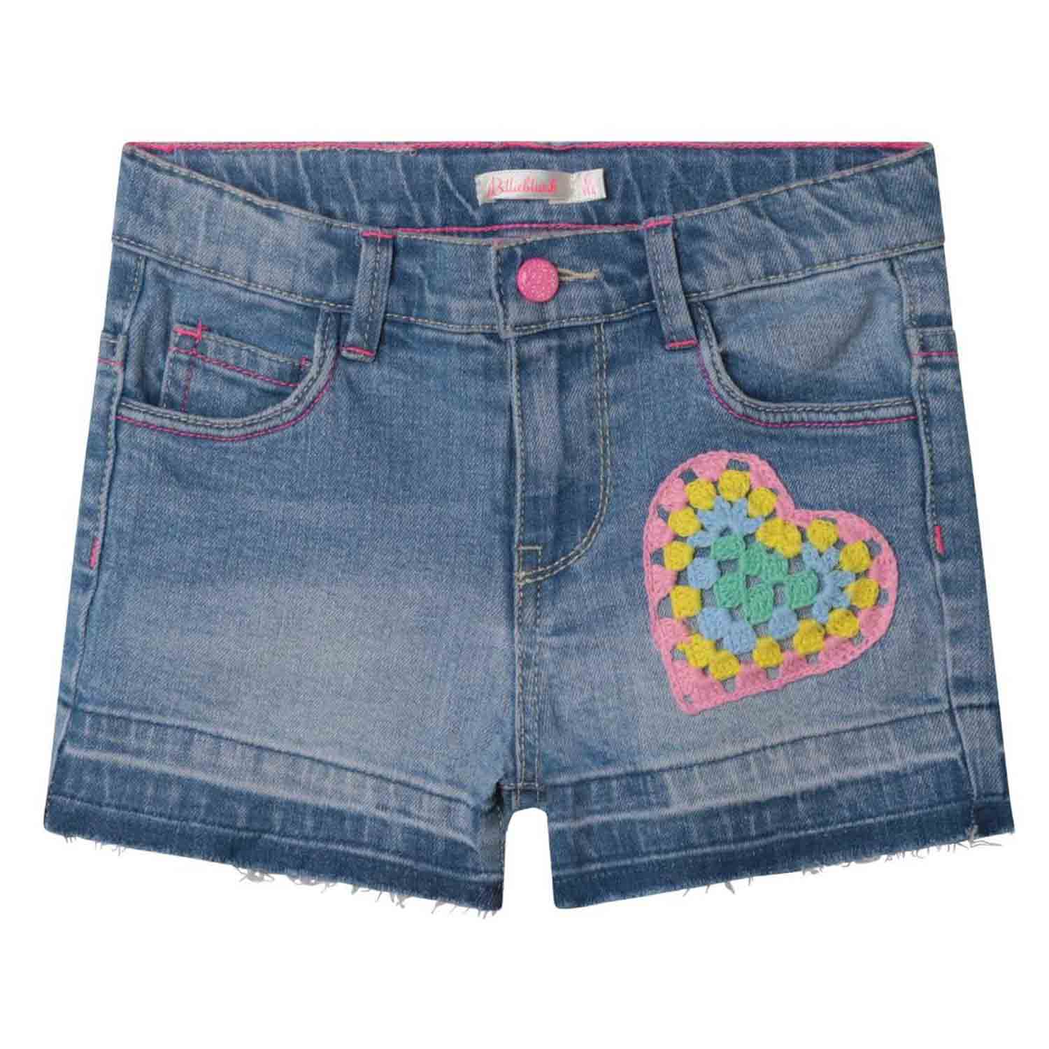SHORTS DI JEANS CON CUORE MULTICOLOR BAMBINA - annameglio.com abbigliamento moda