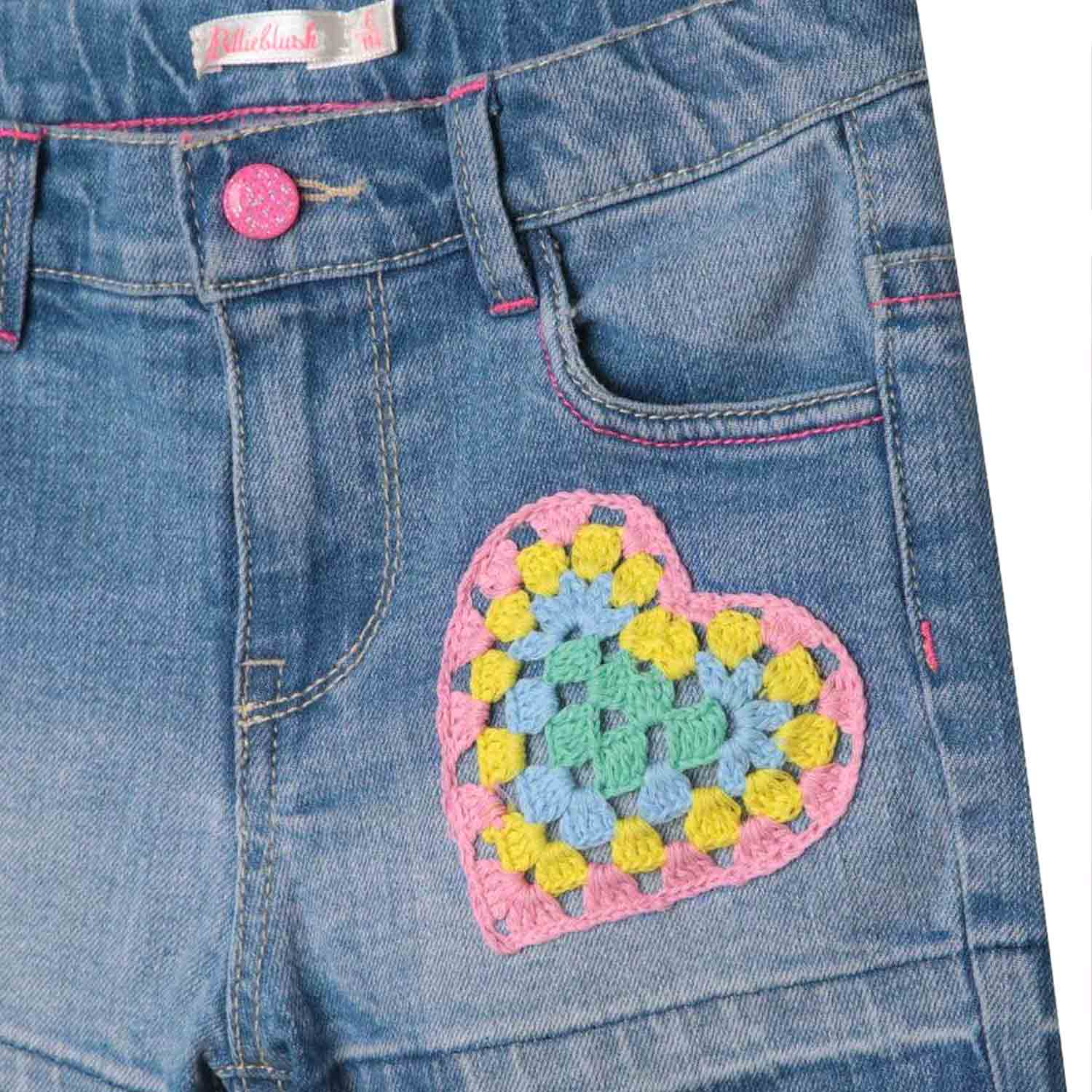 SHORTS DI JEANS CON CUORE MULTICOLOR BAMBINA - annameglio.com abbigliamento moda