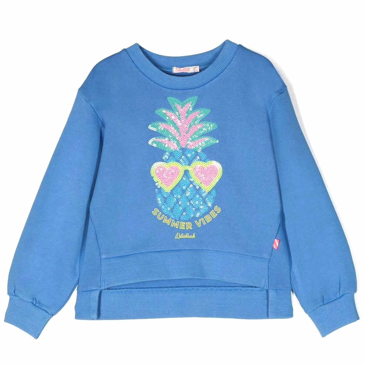 FELPA BLU POLVERE CON PAILLETTES BAMBINA - annameglio.com abbigliamento moda