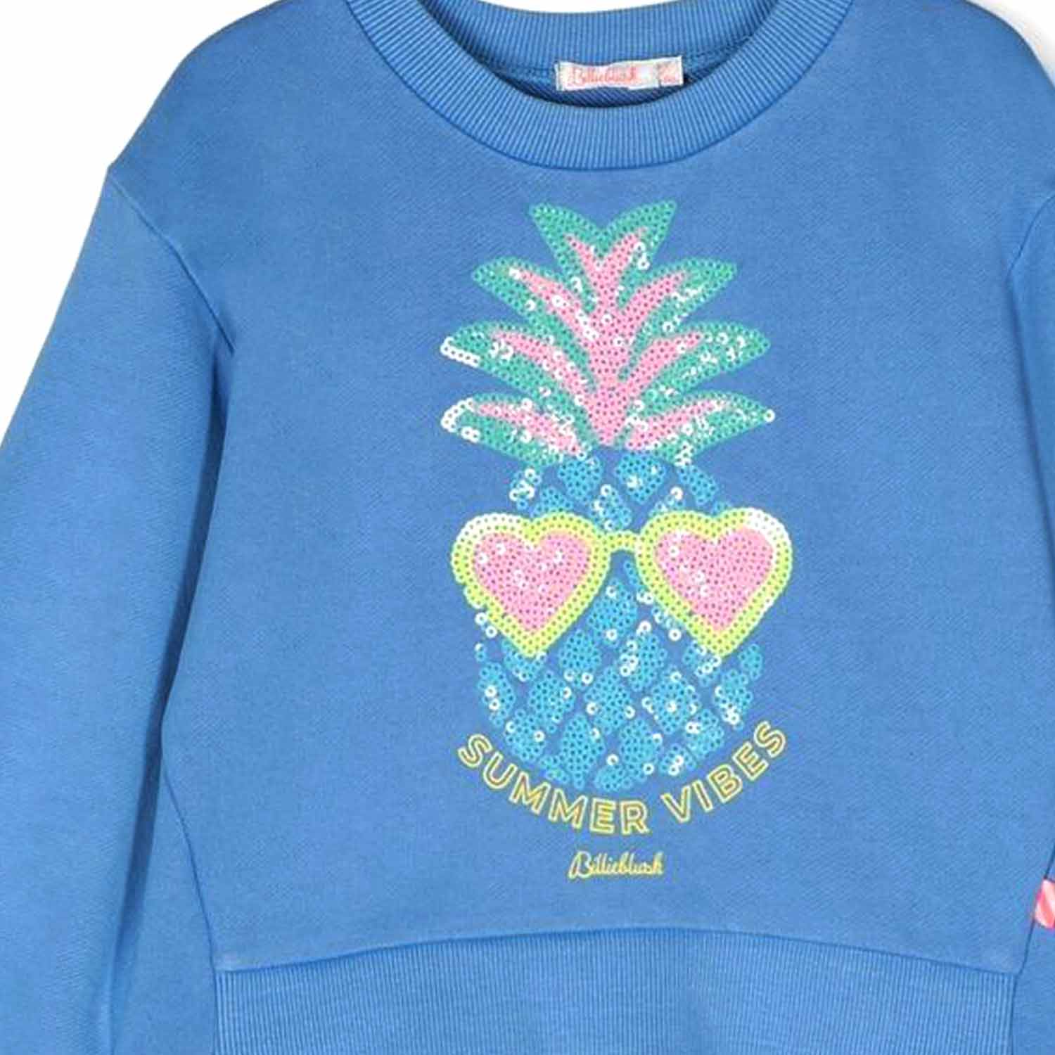 FELPA BLU POLVERE CON PAILLETTES BAMBINA - annameglio.com abbigliamento moda