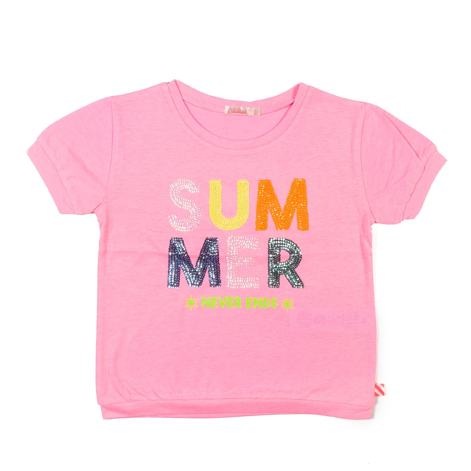 T-SHIRT ROSA FLUO CON PAILLETTES BAMBINA - annameglio.com abbigliamento moda
