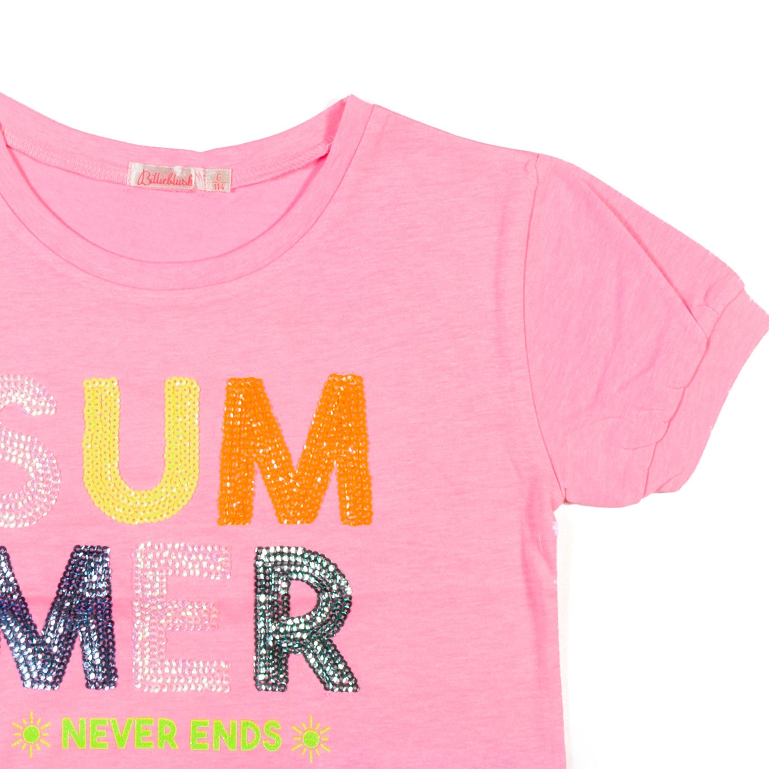 T-SHIRT ROSA FLUO CON PAILLETTES BAMBINA - annameglio.com abbigliamento moda