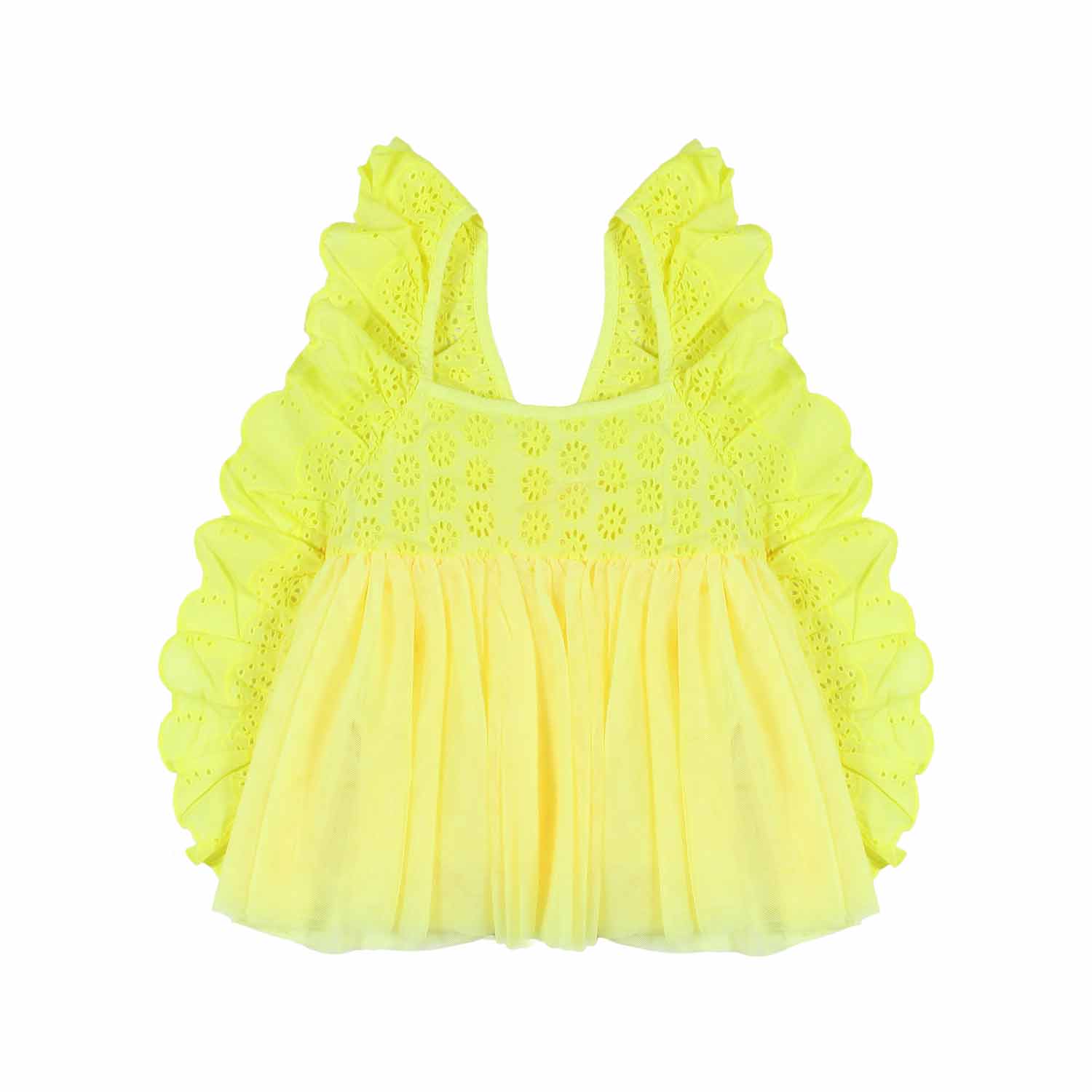 Top giallo con ricamo inglese - annameglio.com abbigliamento moda