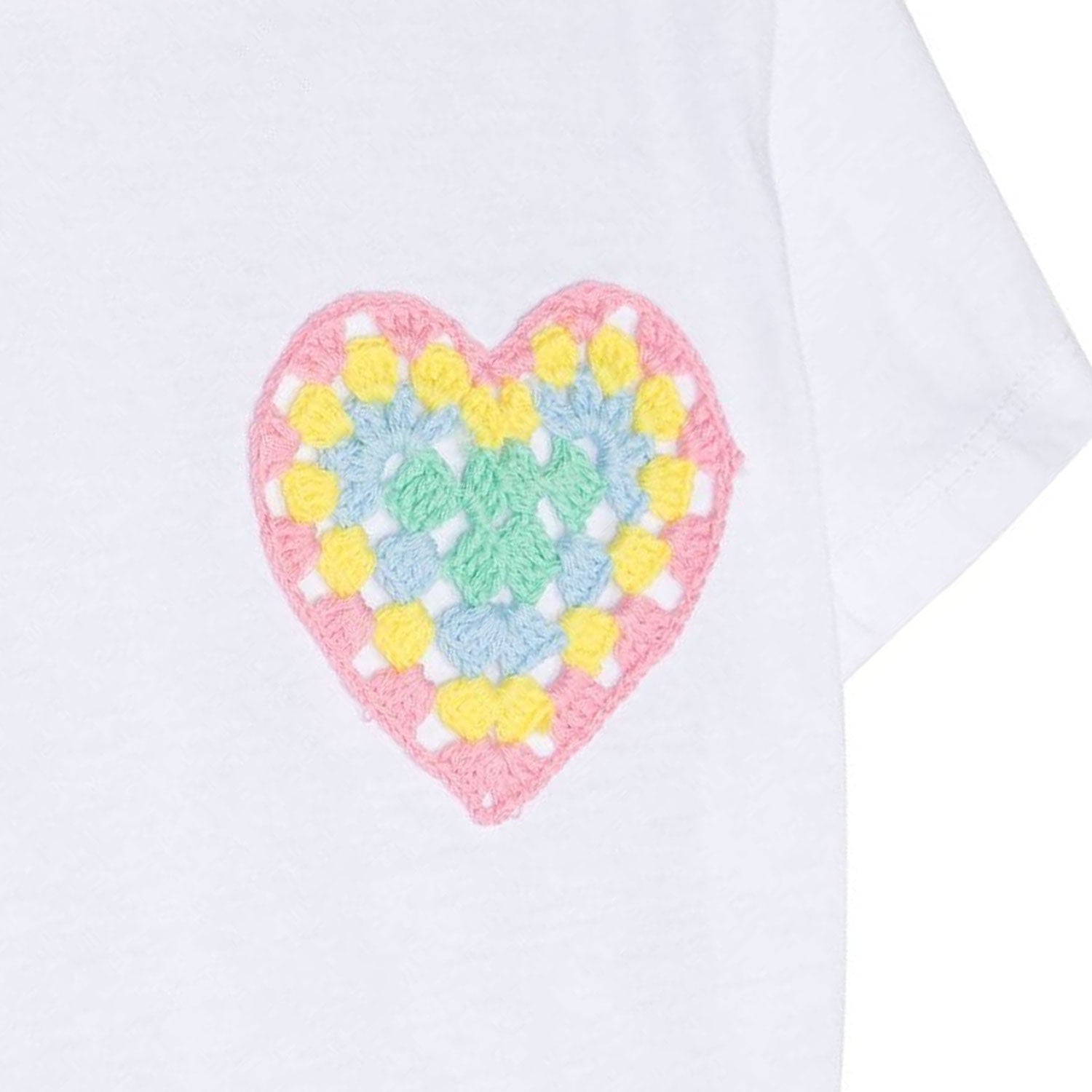 T-Shirt bianca cuore uncinetto - annameglio.com abbigliamento moda