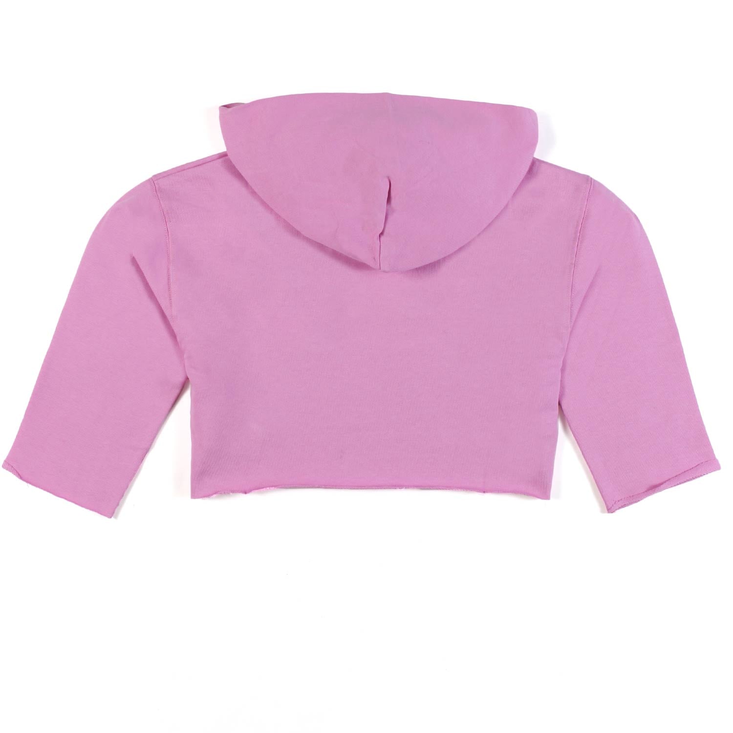 FELPA CROPPED ROSA ORCHIDEA CON CAPPUCCIO - annameglio.com abbigliamento moda