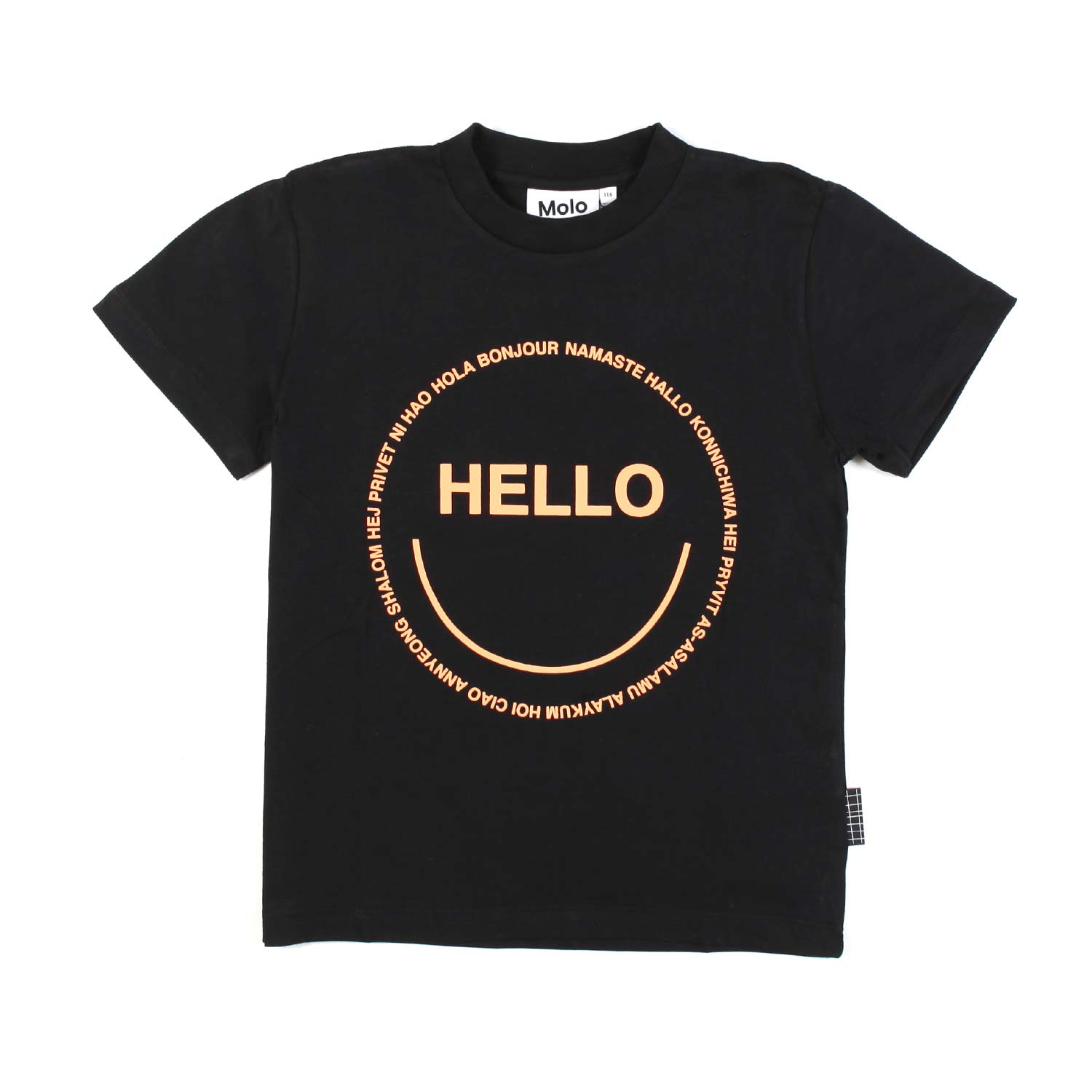 T-SHIRT UNISEX ROXO NERA CON STAMPA HELLO - annameglio.com abbigliamento moda