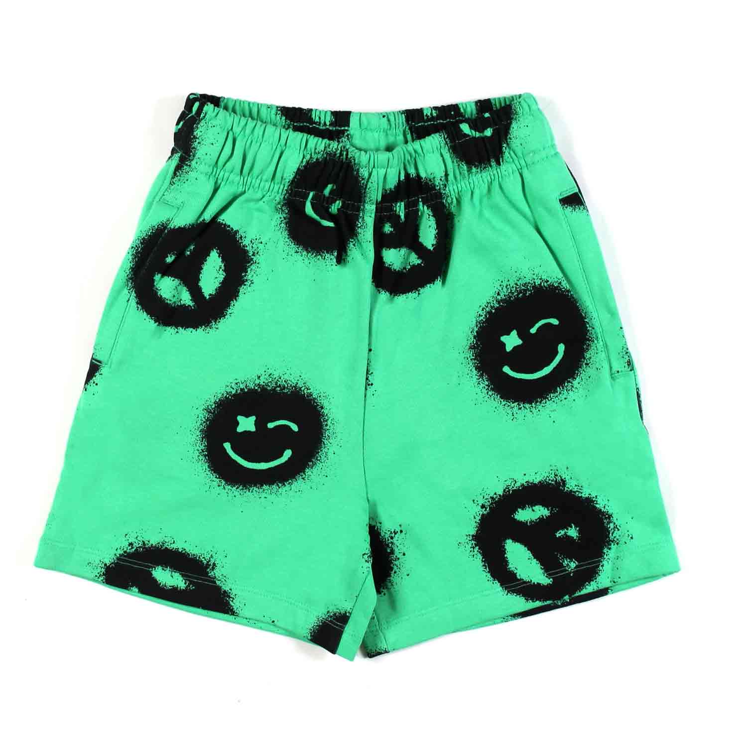 SHORTS UNISEX ADIAN PEACE VERDE E NERO - annameglio.com abbigliamento moda
