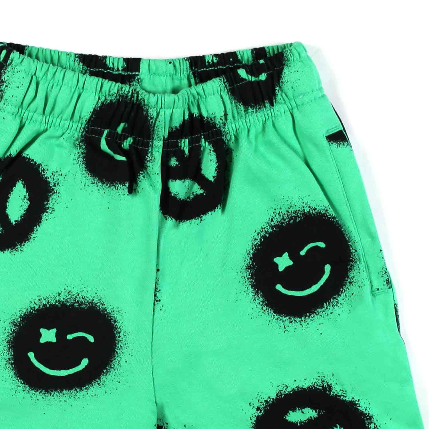 SHORTS UNISEX ADIAN PEACE VERDE E NERO - annameglio.com abbigliamento moda