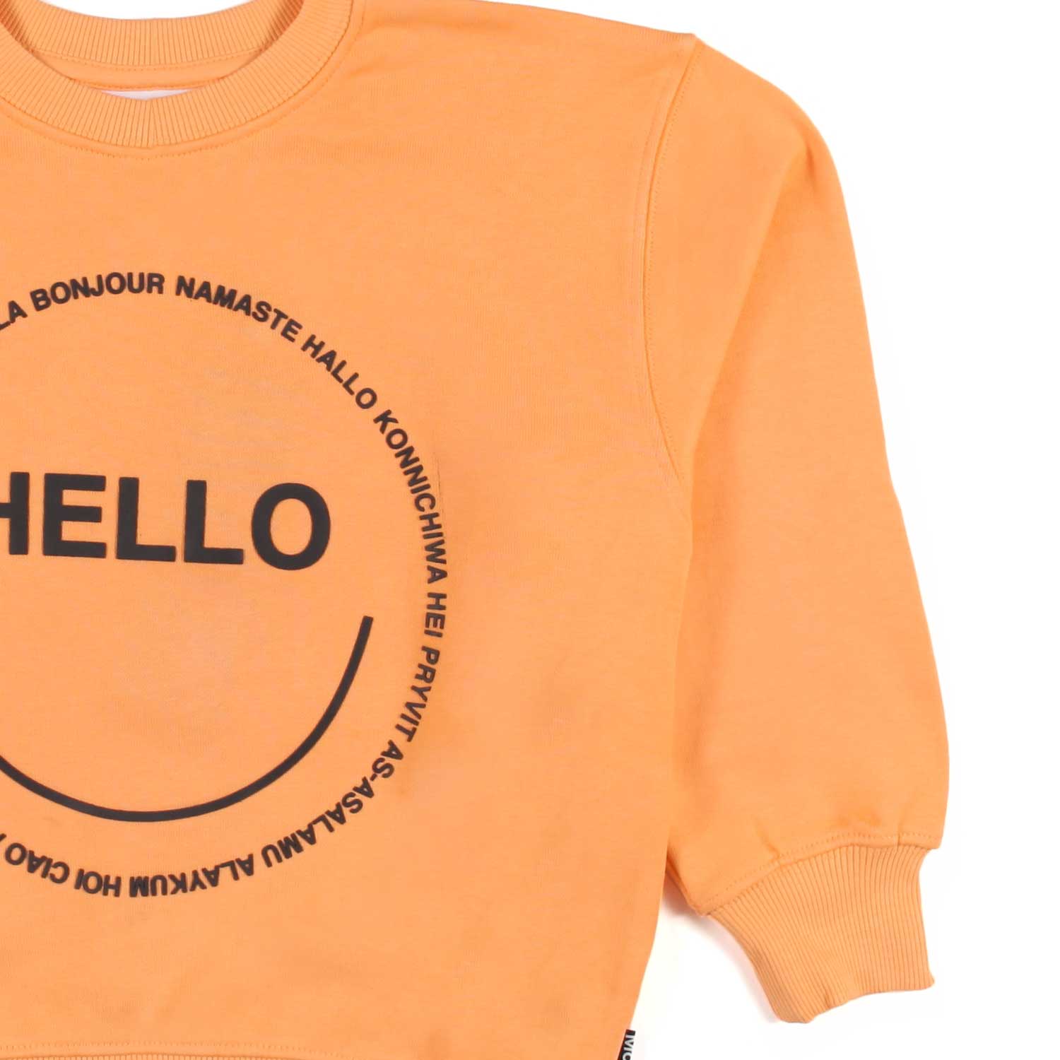 FELPA UNISEX MEMPHIS PAPAYA CON STAMPA HELLO - annameglio.com abbigliamento moda