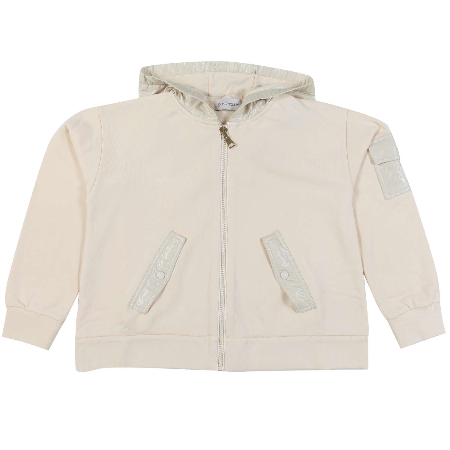 FELPA BEIGE CON CAPPUCCIO E ZIP BAMBINA E TEENAGER - annameglio.com abbigliamento moda