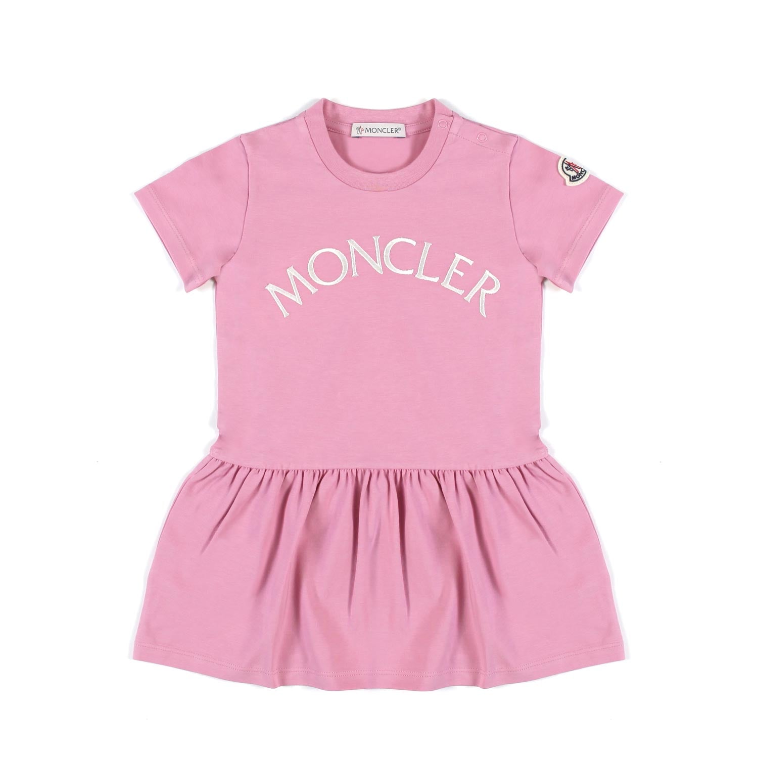 ABITO T-SHIRT ROSA CHIARO CON LOGO RICAMATO BIMBA - annameglio.com abbigliamento moda