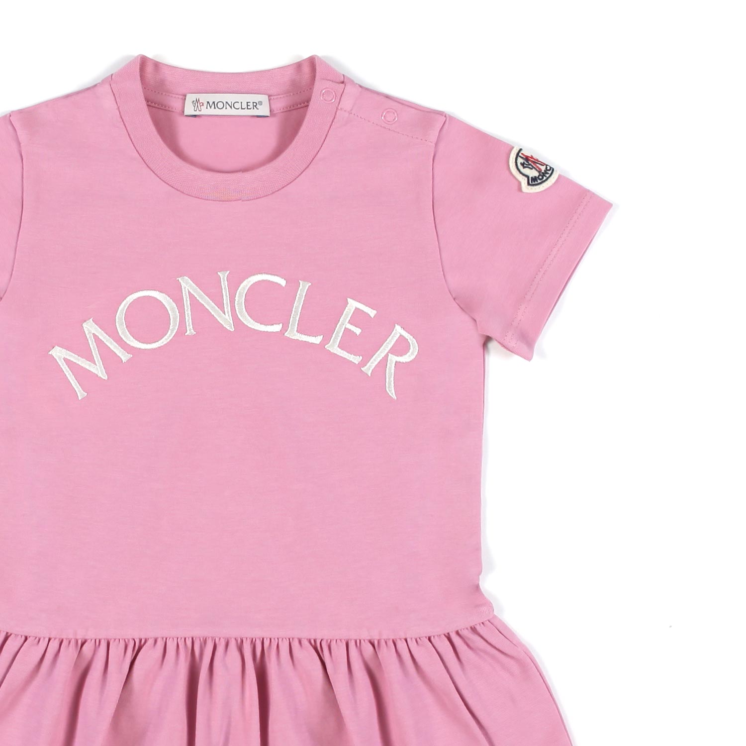 ABITO T-SHIRT ROSA CHIARO CON LOGO RICAMATO BIMBA - annameglio.com abbigliamento moda