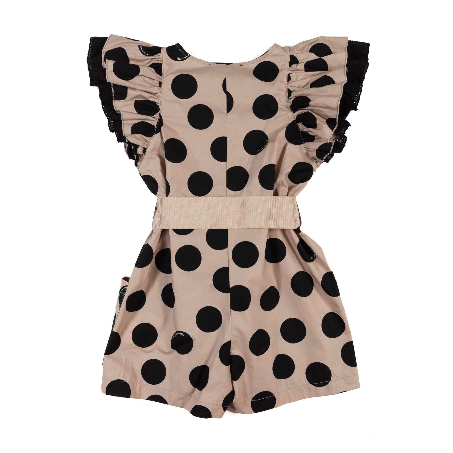 TUTA SHORTS BEIGE E NERA A POIS BAMBINA - annameglio.com abbigliamento moda