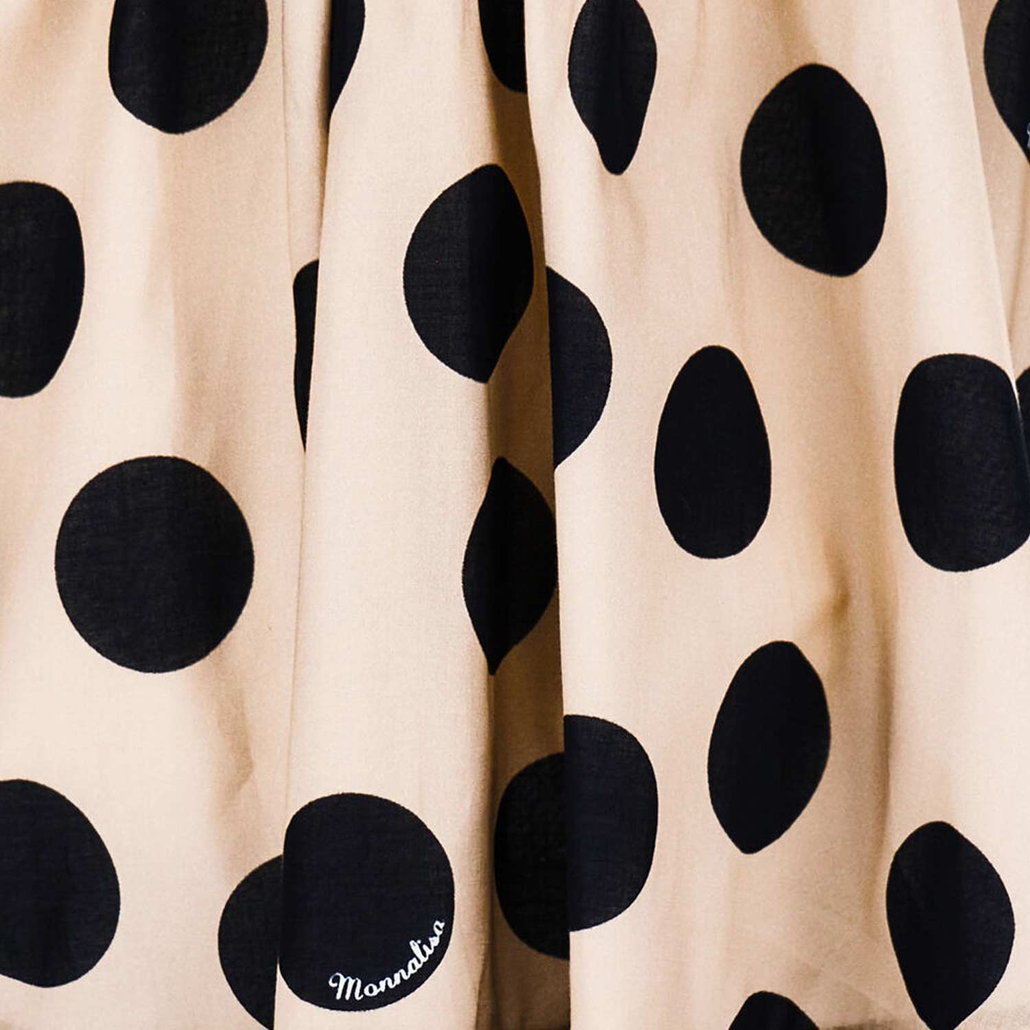 ABITO A POIS BIANCO NERO E NOCCIOLA BAMBINA - annameglio.com abbigliamento moda