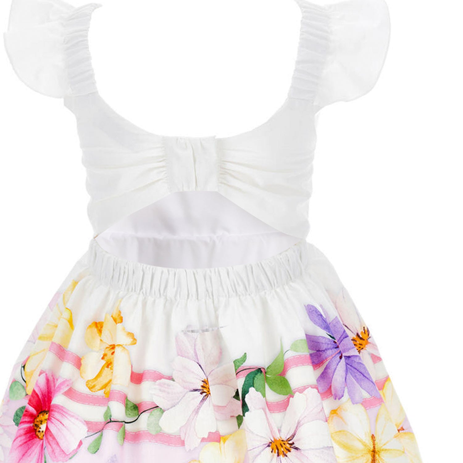 ABITO FLOREALE BIANCO CON STAMPE COLORATE BAMBINA - annameglio.com abbigliamento moda