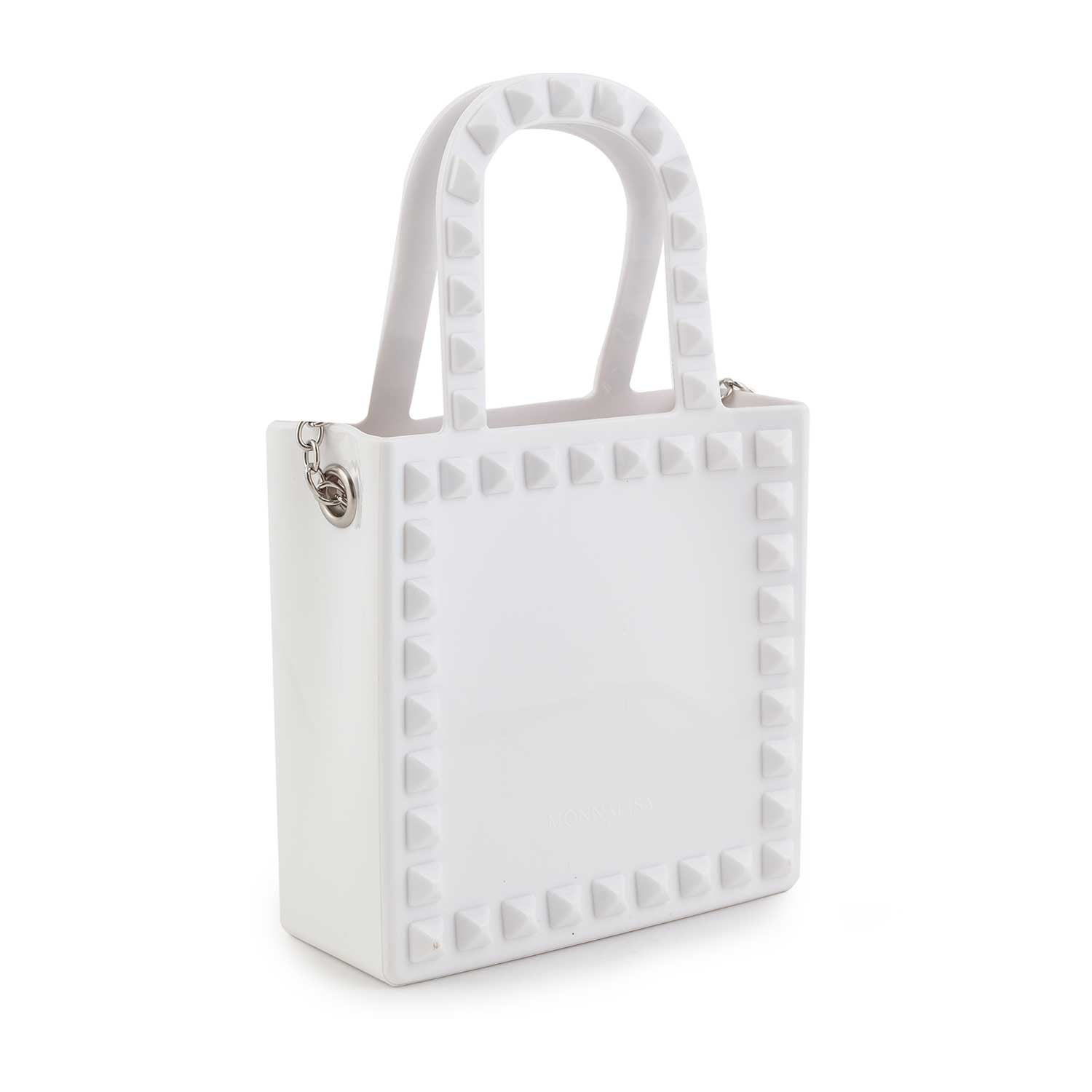 MINI BORSA SHOPPER BIANCO LUCIDO - annameglio.com abbigliamento moda