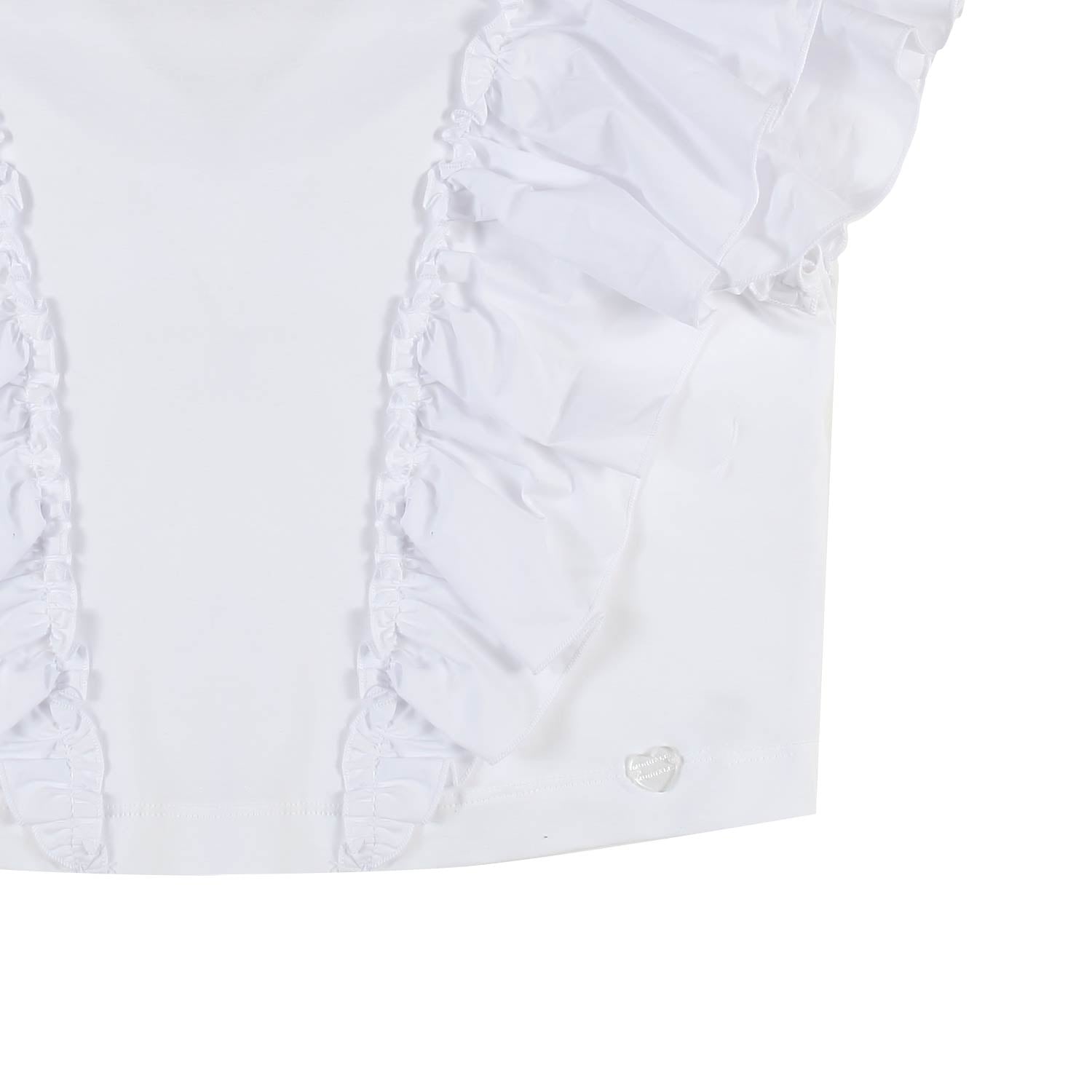 TOP CROPPED BIANCO CON ROUCHES - annameglio.com abbigliamento moda