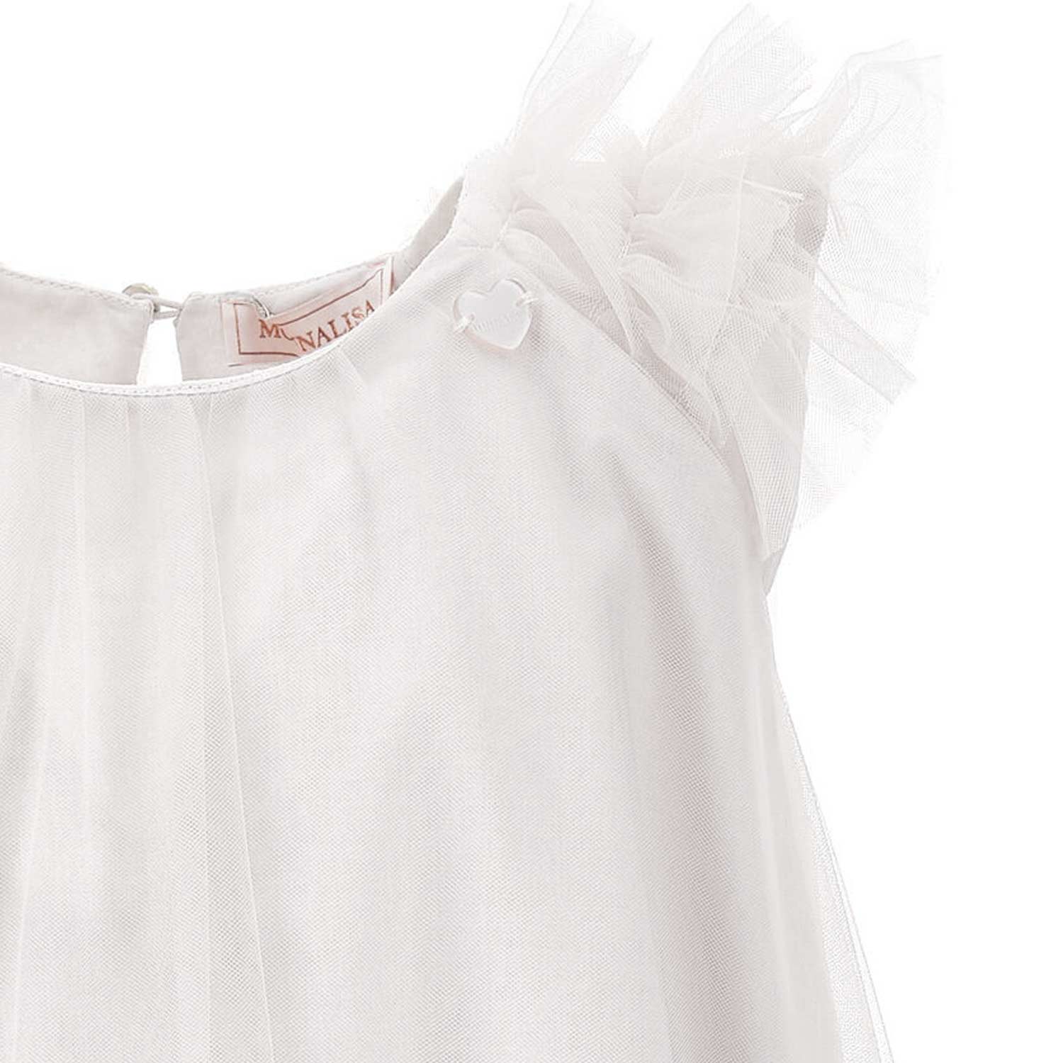 ABITO TULLE BIANCO CON BALZE E ROUCHES - annameglio.com abbigliamento moda