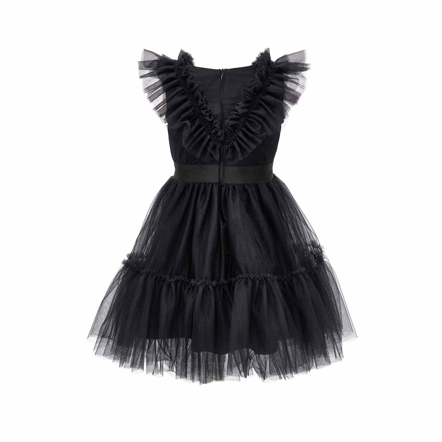 ABITO TULLE NERO CON ROUCHES BAMBINA E RAGAZZA - annameglio.com abbigliamento moda