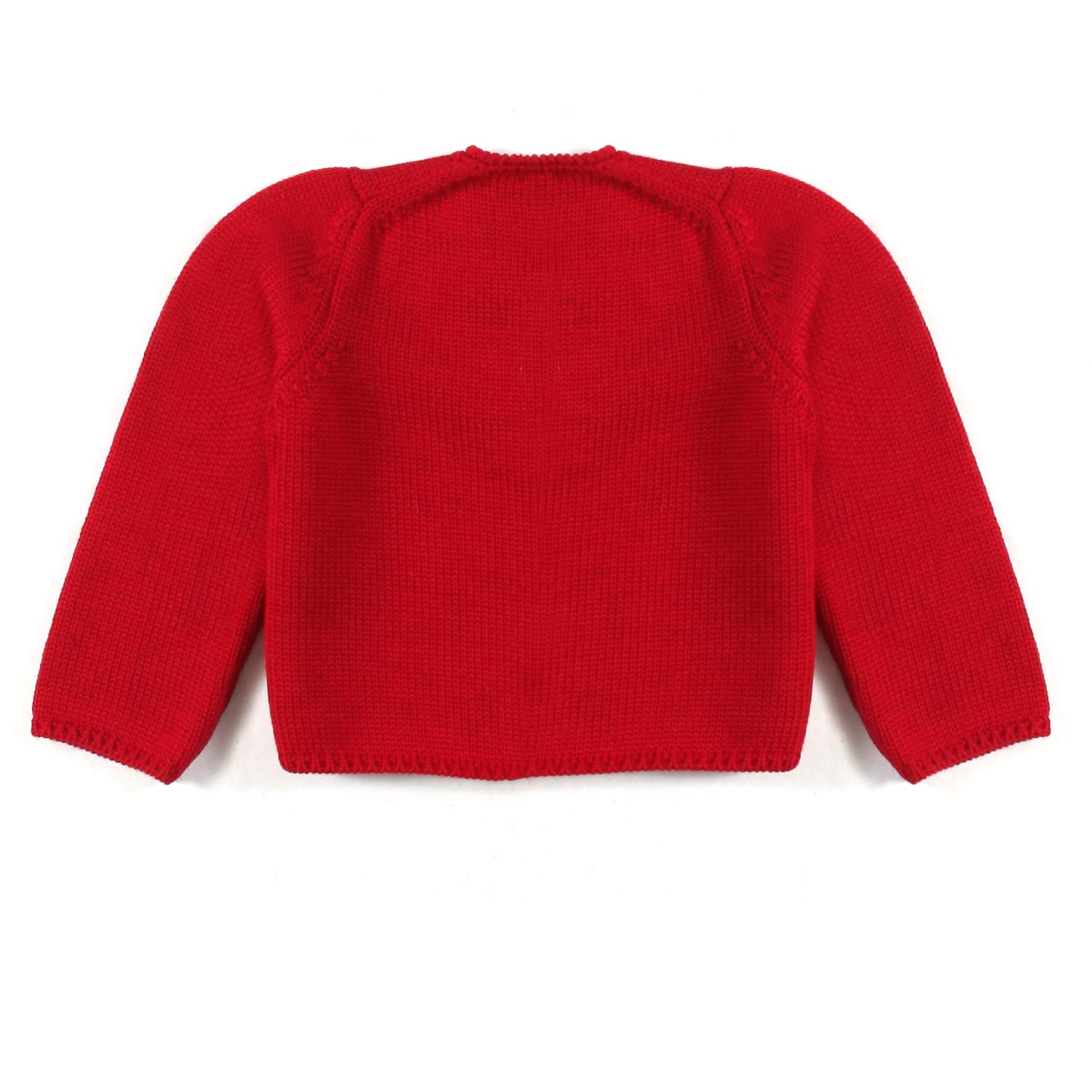 CARDIGAN DI LANA ROSSO RUBINO BIMBA - annameglio.com abbigliamento moda