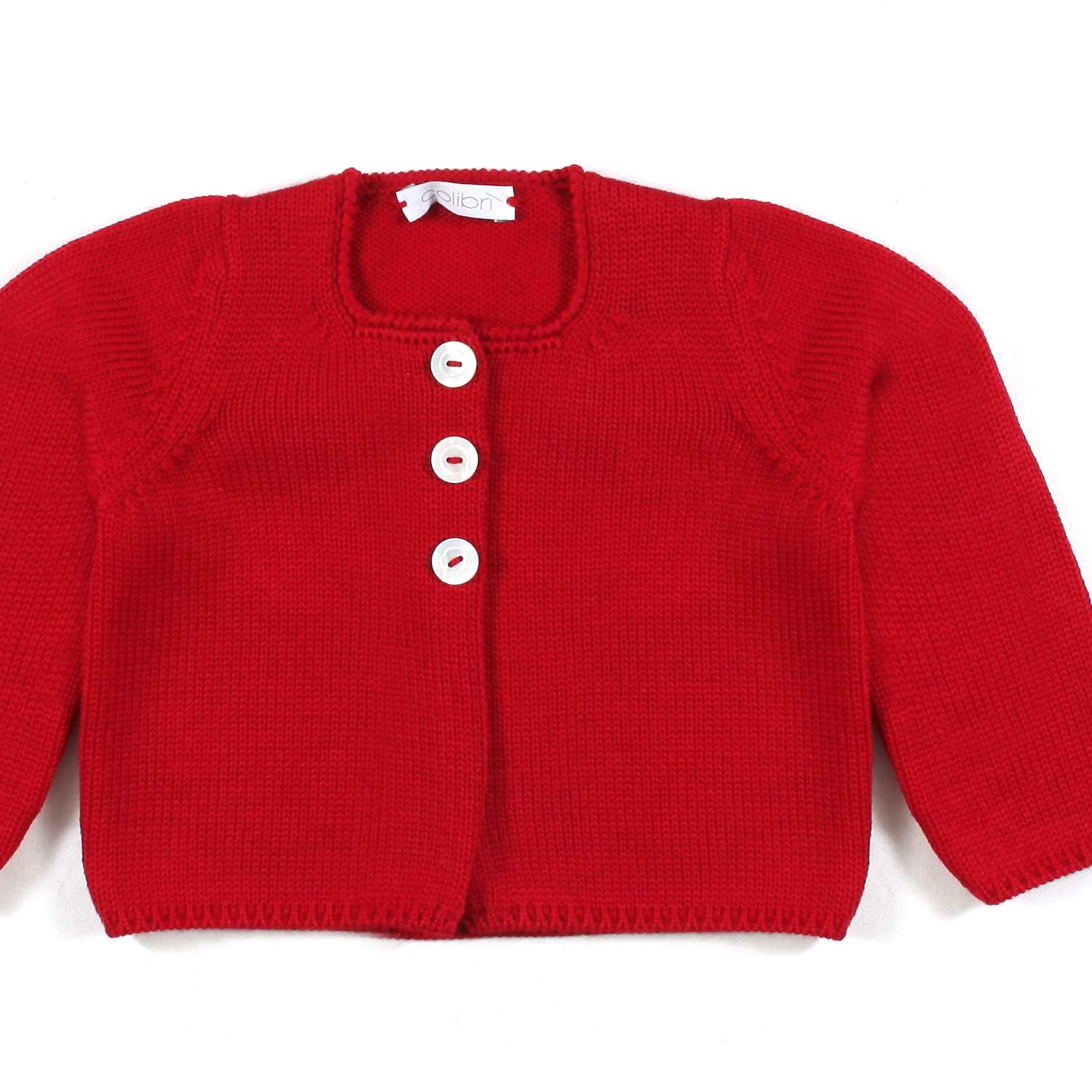 CARDIGAN DI LANA ROSSO RUBINO BIMBA - annameglio.com abbigliamento moda