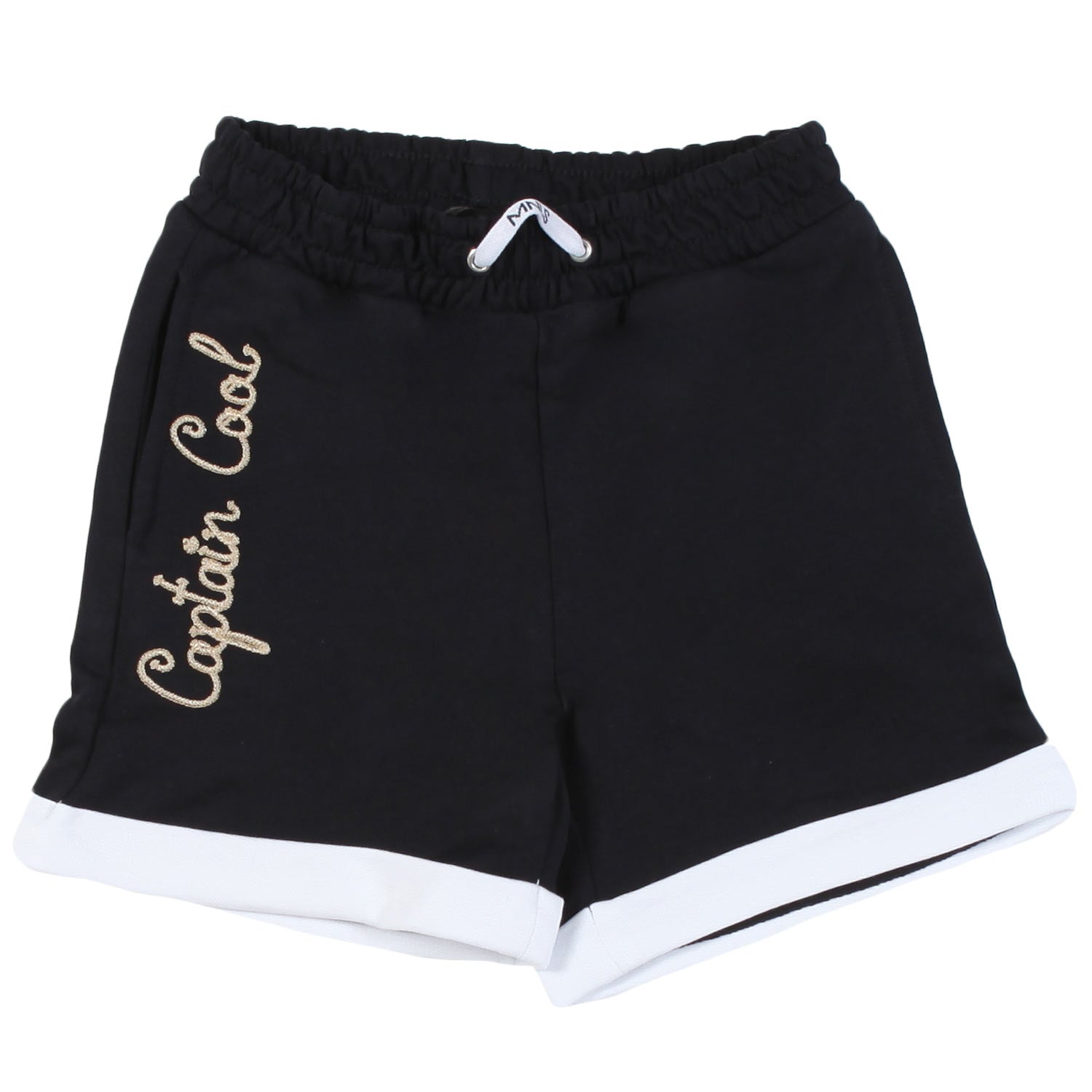 SHORTS FELPA BLU SCURO E BIANCHI BIMBA - annameglio.com abbigliamento moda