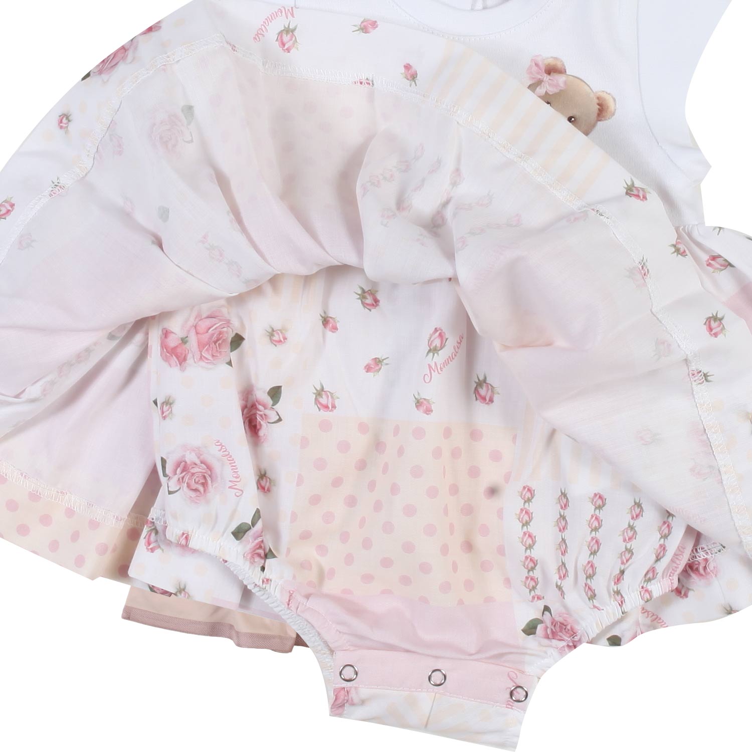 ABITO BIANCO E ROSA CON BODY NEONATA - annameglio.com abbigliamento moda