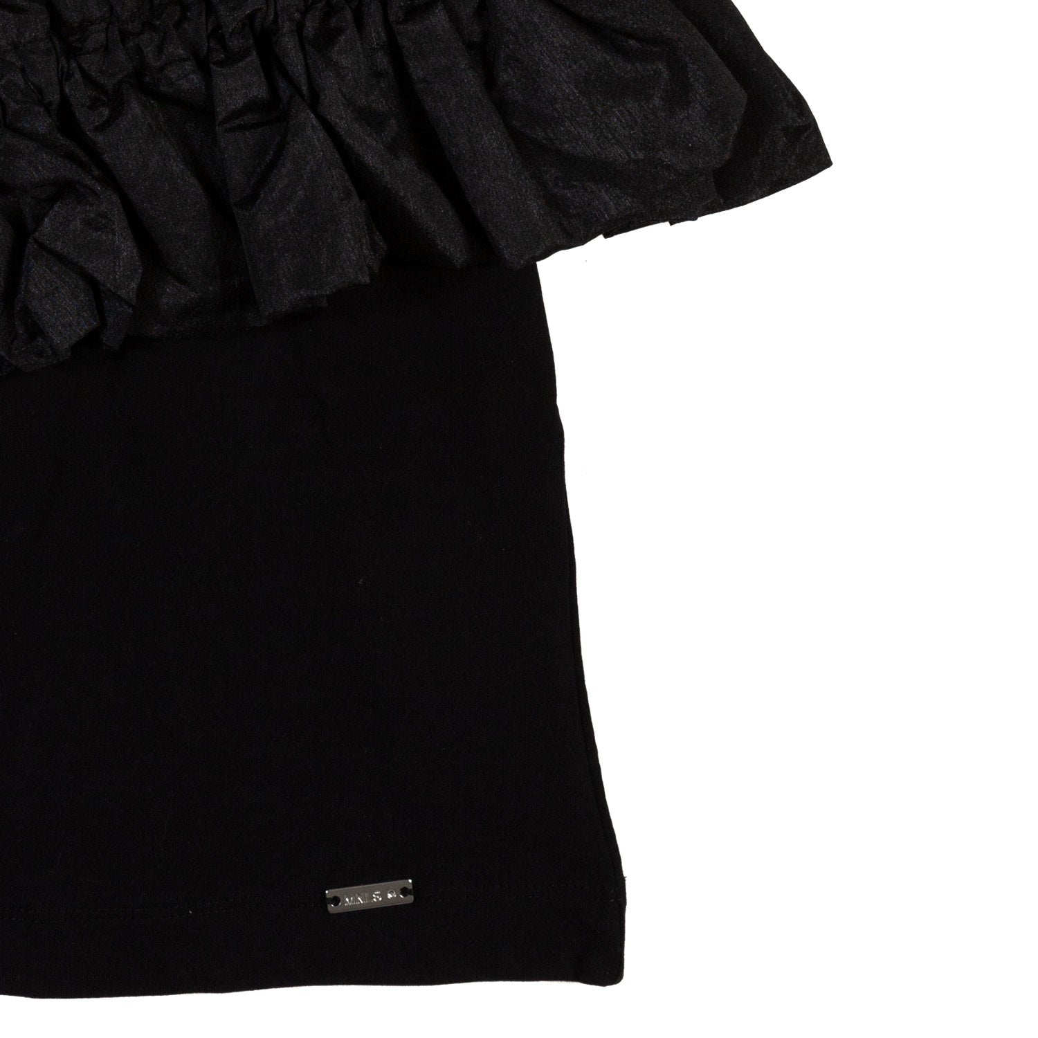 TOP MONOSPALLA NERO MAXIROUCHE BAMBINA E RAGAZZA - annameglio.com abbigliamento moda