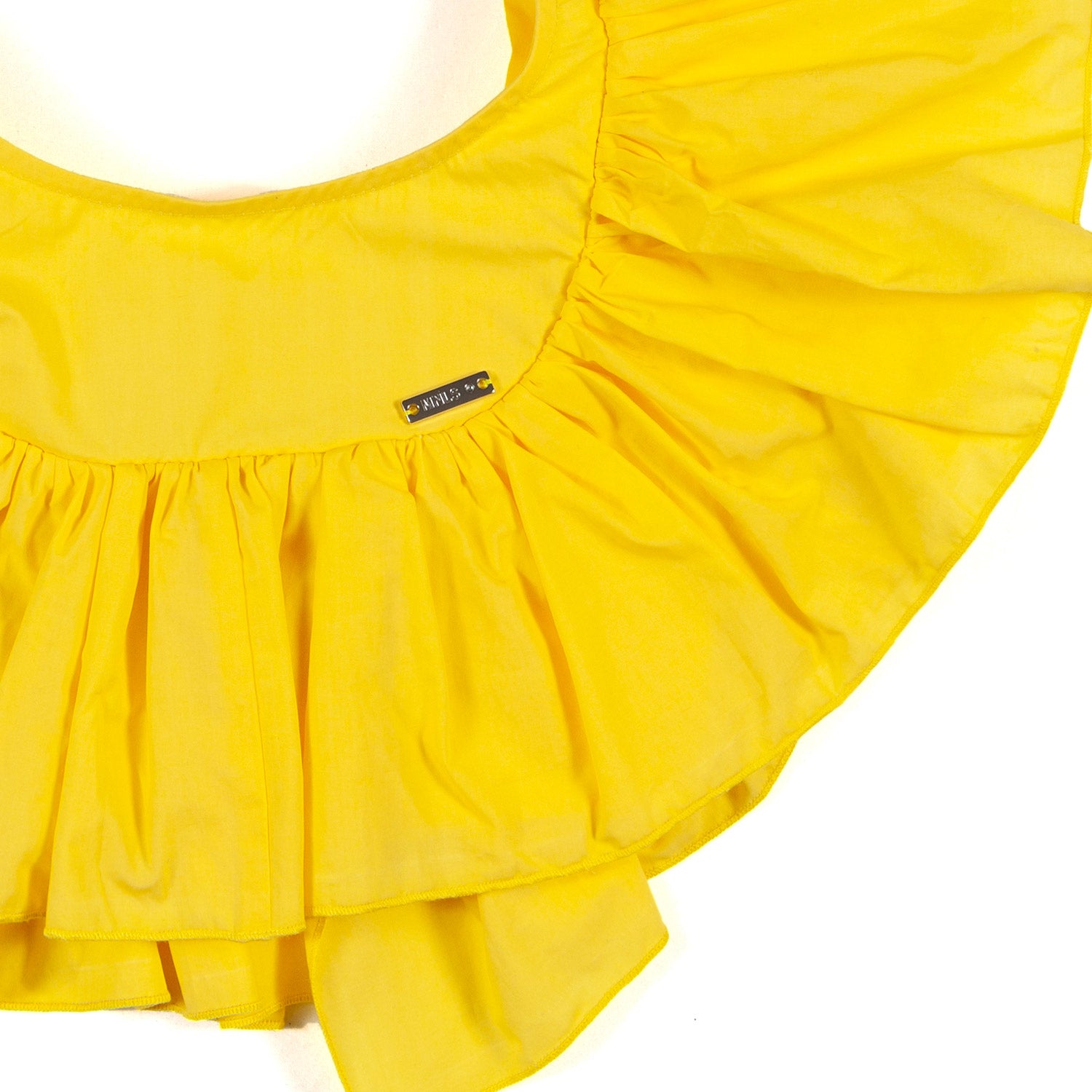 TOP CROPPED GIALLO CON VOLANTS BAMBINA - annameglio.com abbigliamento moda