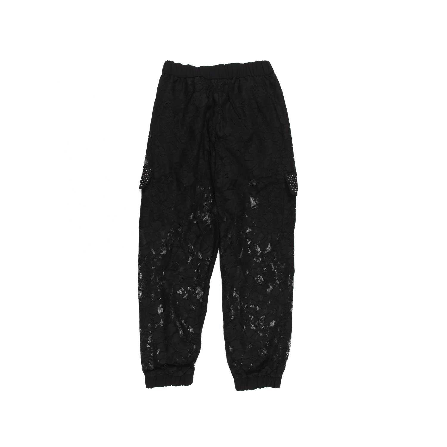 PANTALONE CARGO NERO IN PIZZO BAMBINA E RAGAZZA - annameglio.com abbigliamento moda