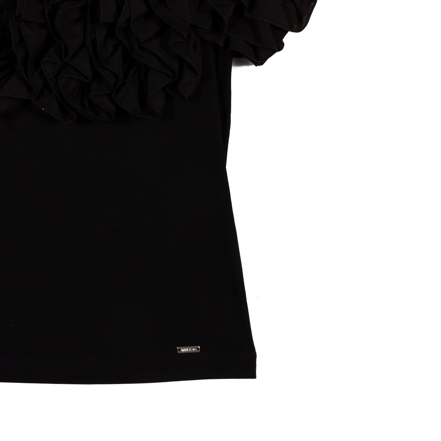 TOP FROU FROU NERO CON GALETTE - annameglio.com abbigliamento moda