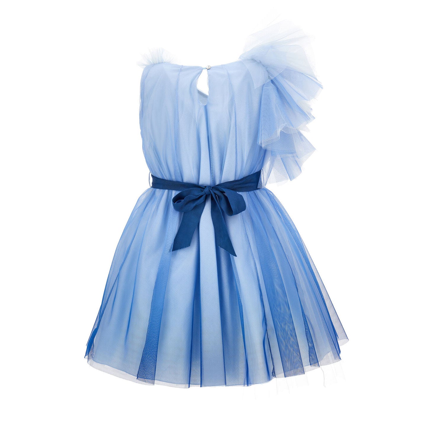 ABITO TULLE SFUMATO AZZURRO E PANNA - annameglio.com abbigliamento moda