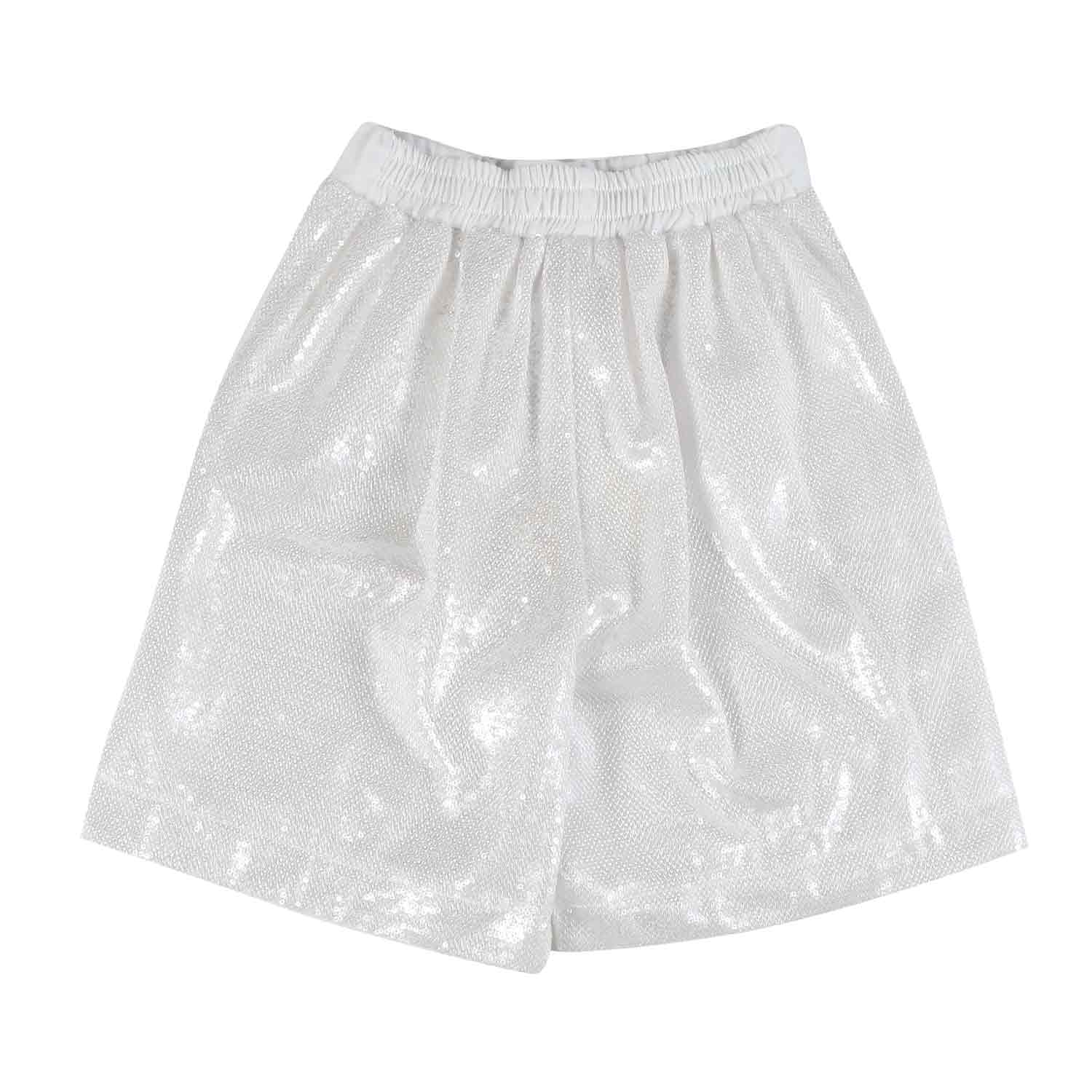BERMUDA ELEGANTE BIANCO CON PAILLETTES ALL OVER - annameglio.com abbigliamento moda