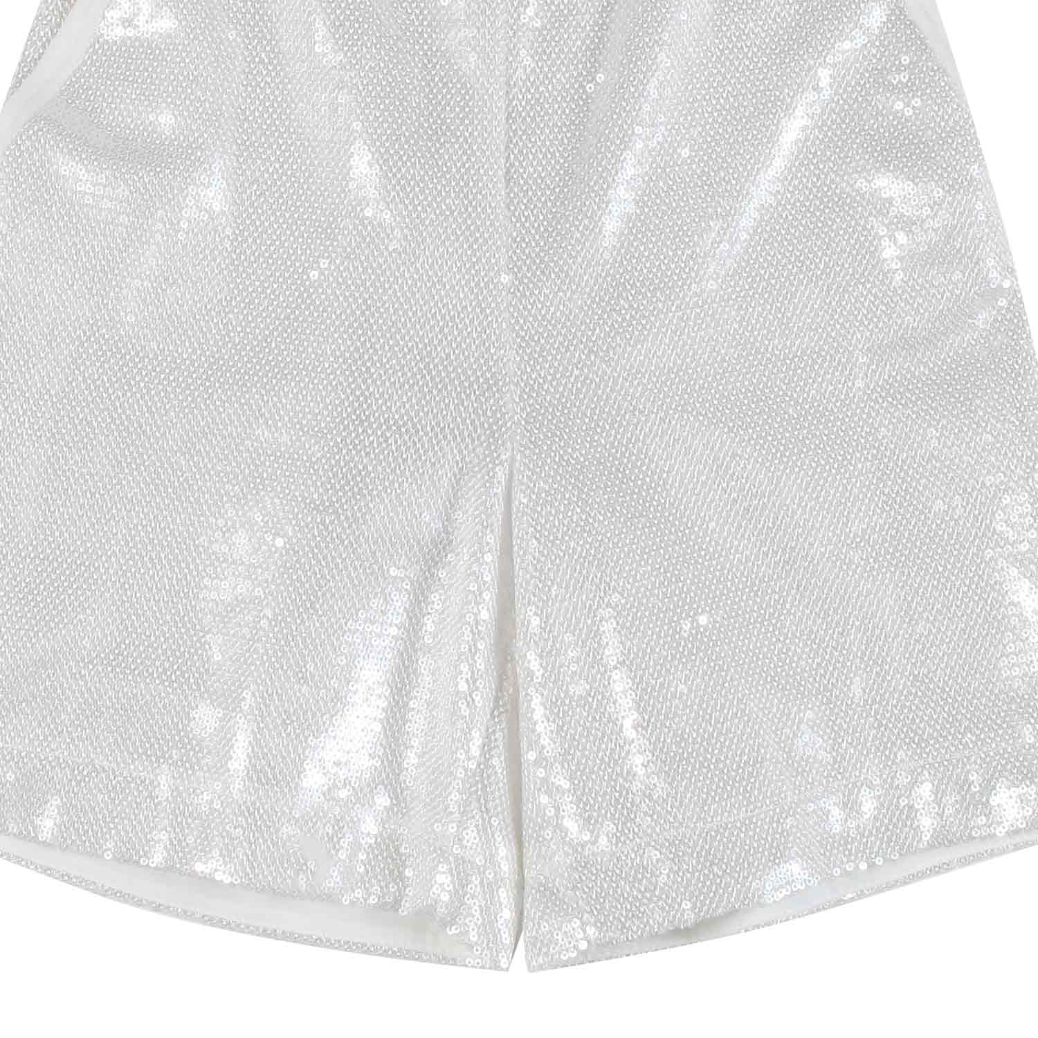 BERMUDA ELEGANTE BIANCO CON PAILLETTES ALL OVER - annameglio.com abbigliamento moda