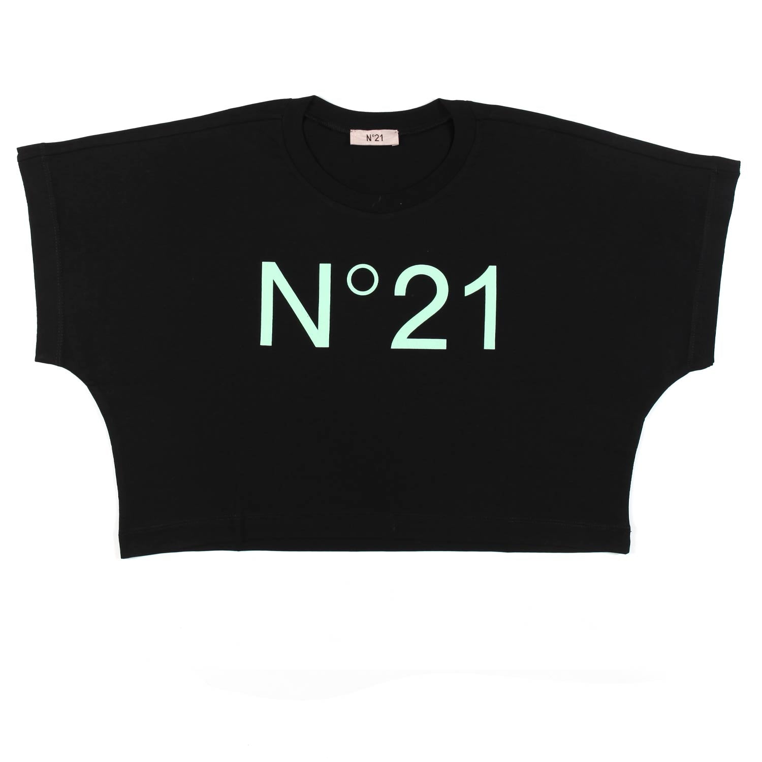 T-shirt cropped logo nera ragazza - annameglio.com abbigliamento moda