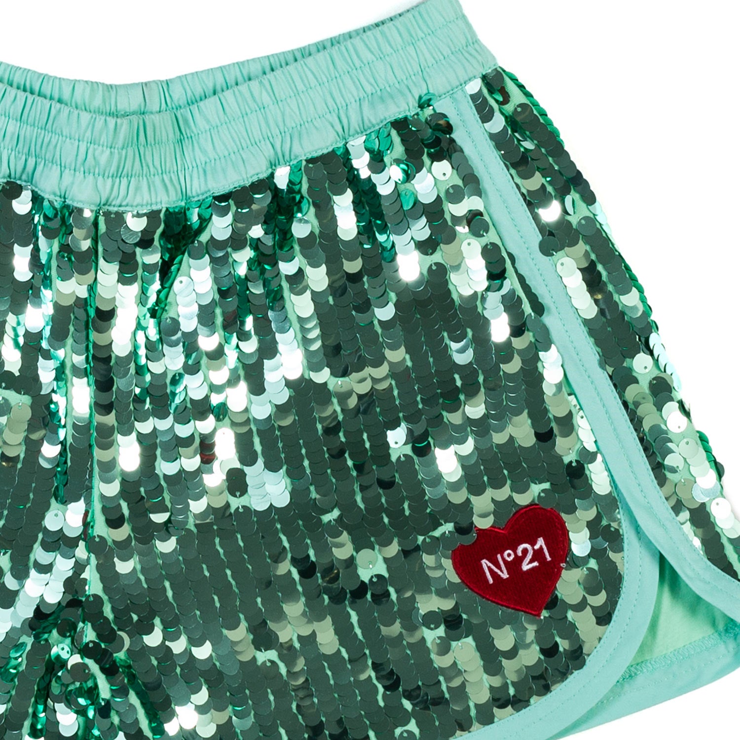 Shorts bambina Verde con paillettes - annameglio.com abbigliamento moda