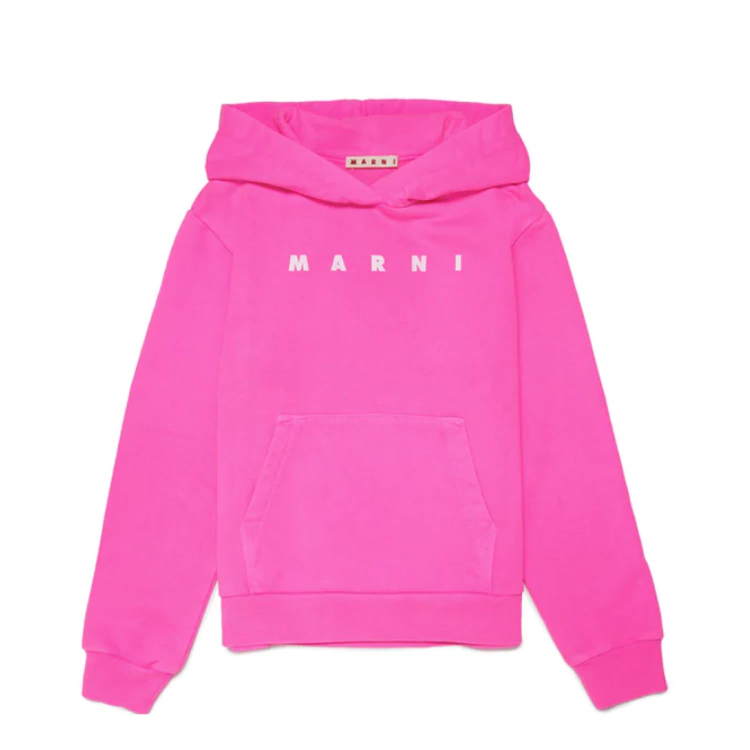 FELPA ROSA FLUO CON CAPPUCCIO BAMBINA E TEENAGER - annameglio.com abbigliamento moda