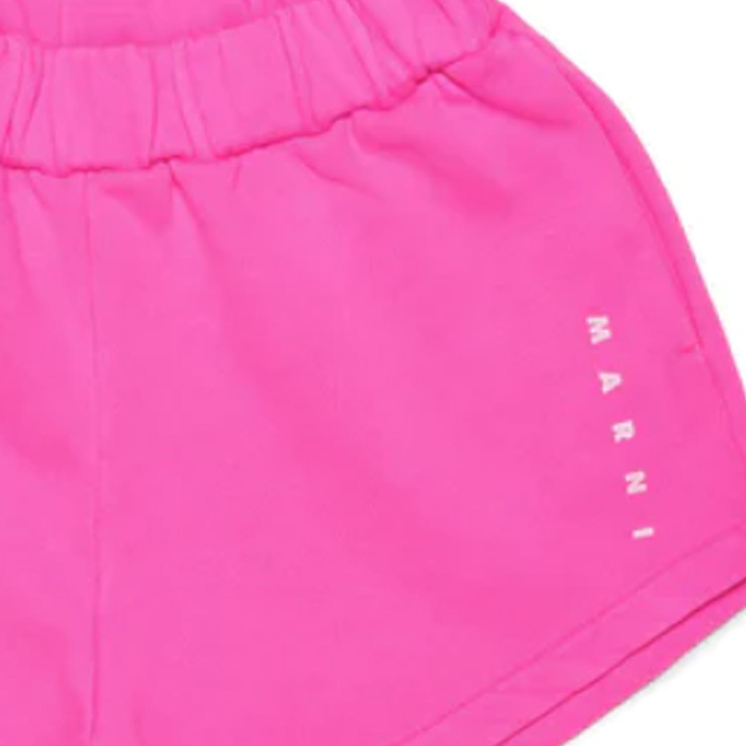 SHORTS ROSA FLUO CON LOGO BAMBINA E TEENAGER - annameglio.com abbigliamento moda