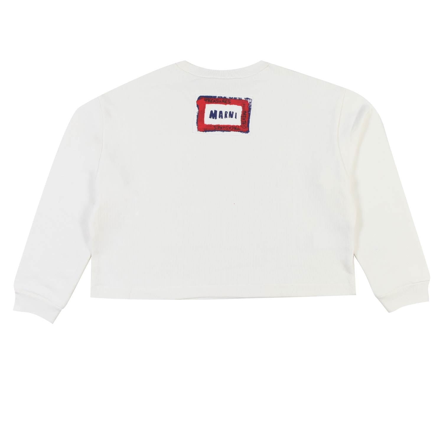 FELPA CROPPED BIANCO CALDO CON PATCH MULTICOLOR - annameglio.com abbigliamento moda