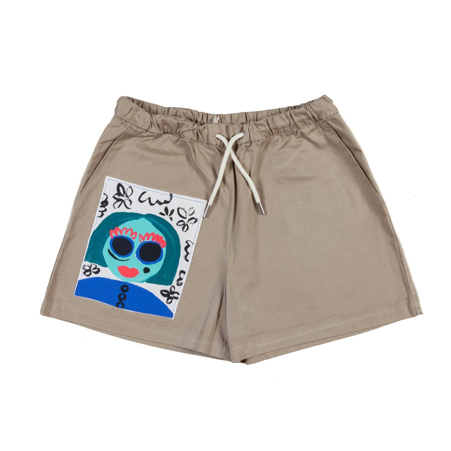 SHORTS BEIGE CON PATCHWORK BAMBINA E TEENAGER - annameglio.com abbigliamento moda