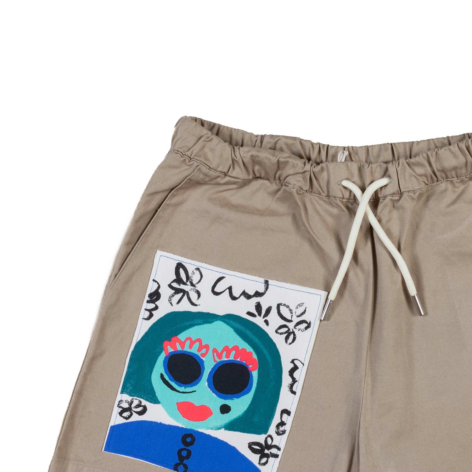 SHORTS BEIGE CON PATCHWORK BAMBINA E TEENAGER - annameglio.com abbigliamento moda