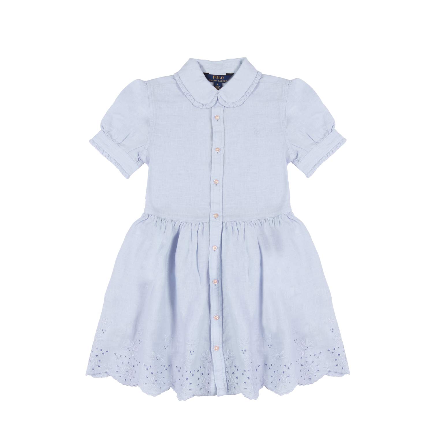 VESTITO CHEMISIER DI LINO CELESTE BAMBINA - annameglio.com abbigliamento moda