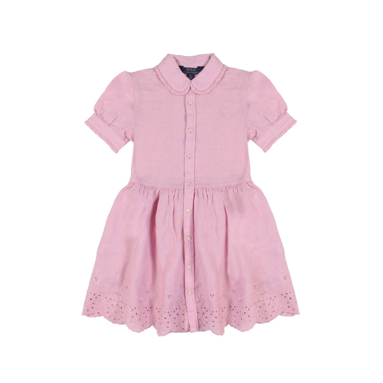 VESTITO CHEMISIER DI LINO ROSA BAMBINA - annameglio.com abbigliamento moda